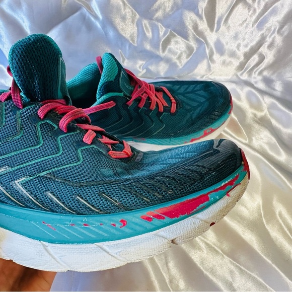 Hoka One One Clifton 4 Women's SZ 11 Running Shoes 1016724 Blue Coral Ceramic - Picture 7 of 10